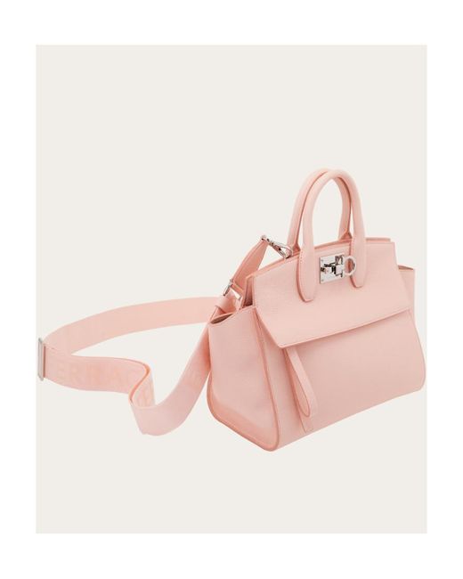 Ferragamo Pink Studio Soft Logo Shoulder Bag
