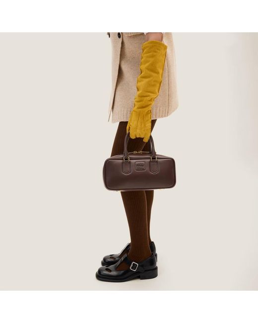 Miu Miu Black Leather T-Bar Shoes