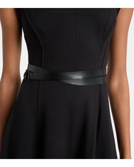 Norma Kamali Black Belted Cotton-Blend Midi Dress