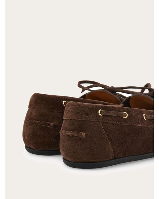 Ferragamo Brown Boat Shoe