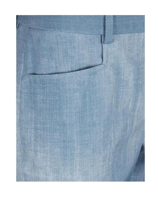 Ermanno Scervino Blue Casual Pants With Belt Loops