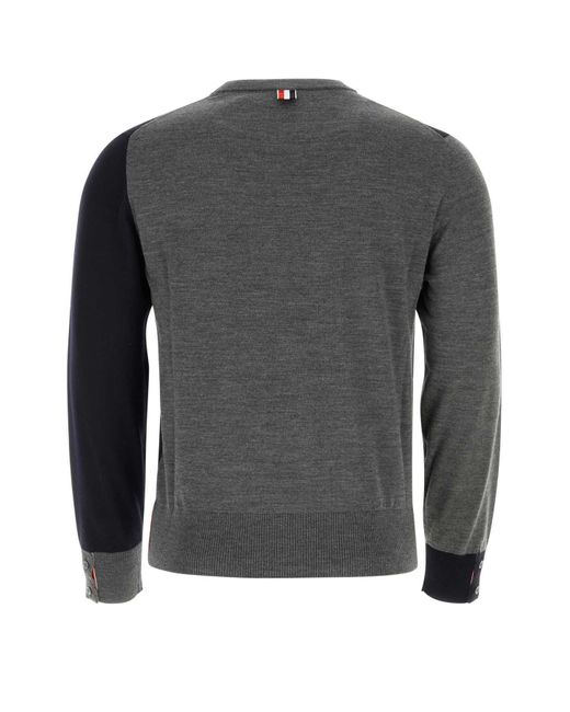 Thom Browne Black Rwb Panelled Sweater for men