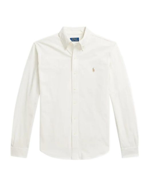 Polo Ralph Lauren White Ralph Lauren Embroidered Logo Shirt for men