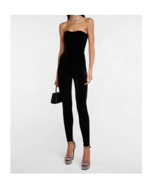 Alex Perry Black Velvet Jumpsuit