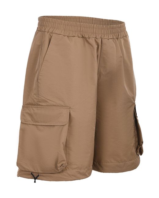 Barrow Brown Cargo Drawstring Shorts for men