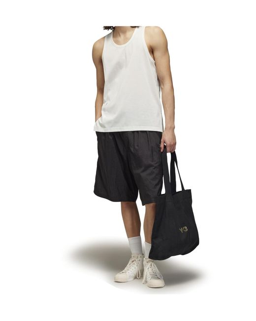 Y-3 Black Nylon Woven Tracksuit Shorts for men