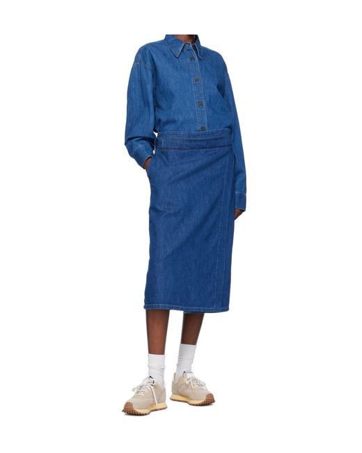 Studio Nicholson Blue Denim Skirt