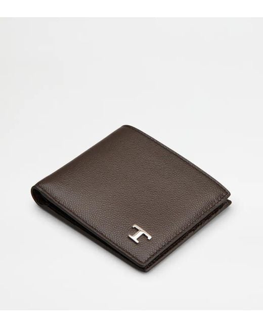 Tod's Brown Pebbled Leather Wallet for men