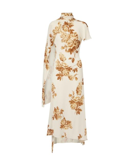 Magda Butrym Metallic Floral Scarf-Detail Midi Dress