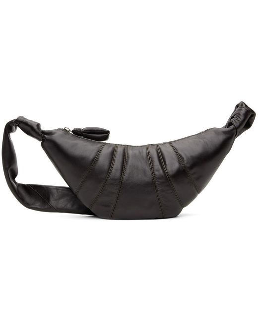 Lemaire Black Small Croissant Knotted Shoulder Bag for men