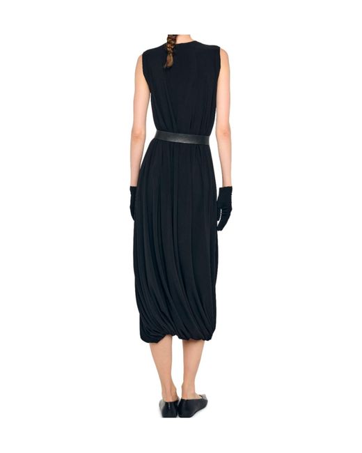 Norma Kamali Blue Sleeveless Twist Midcalf Dress