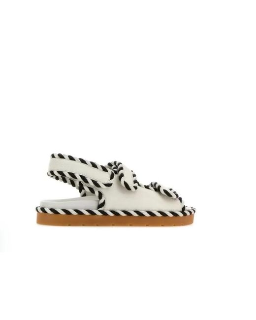 Bottega Veneta White Jack Open Toe Sandals