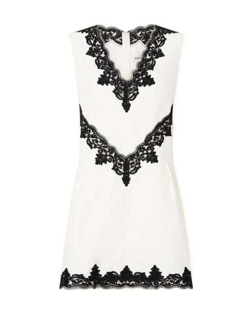 Jonathan Simkhai White Minna Lace-Trim Mini Dress