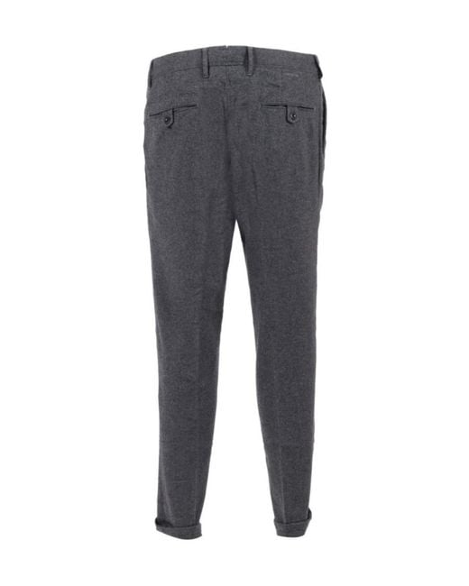 Incotex Gray Pleated Detail Tailored Trousers for men