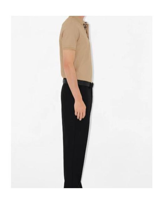 Burberry Natural Check-Trim Logo Polo Shirt for men