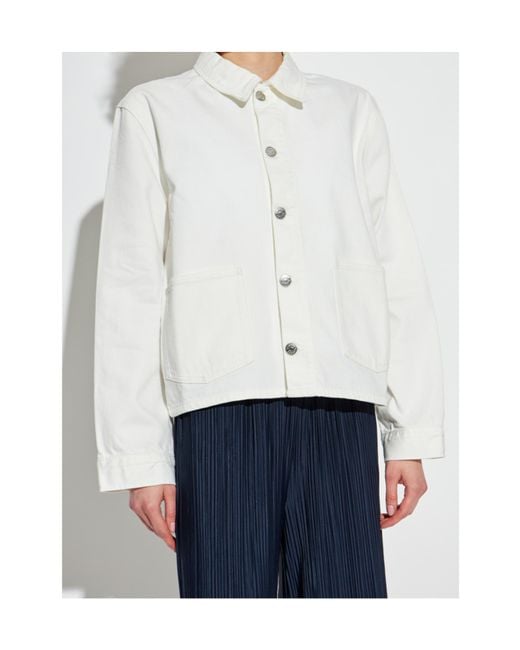 Samsøe & Samsøe White Button-Up Utility Jacket