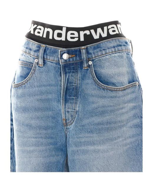 Alexander Wang Blue Logo Band Balloon Jeans