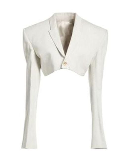 Rick Owens White Cropped Blazer