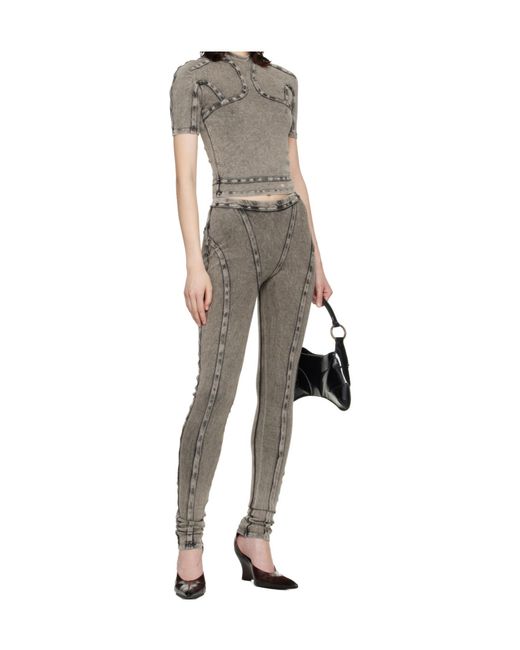 KNWLS Gray Scuba Panelled Pants