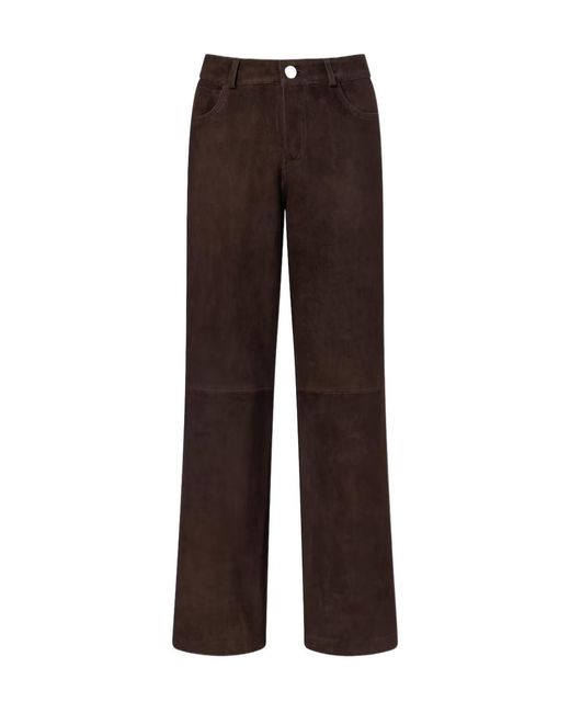 Nour Hammour Brown Milo Suede Wide-Leg Pants