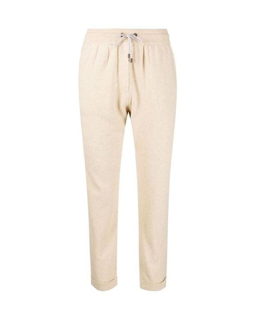 Brunello Cucinelli Natural Cropped Virgin Wool-Blend Trousers