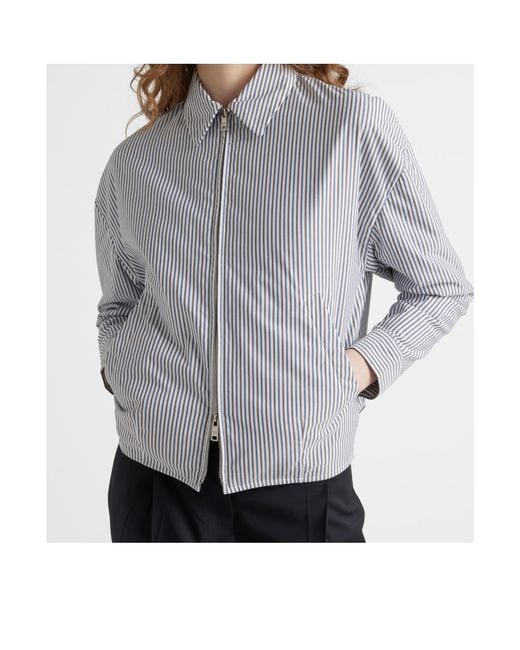 Prada Gray Striped Jacket