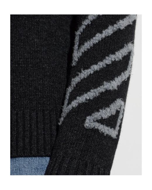 Off-White c/o Virgil Abloh Black Long-Sleeved Crew Neck Sweater for men
