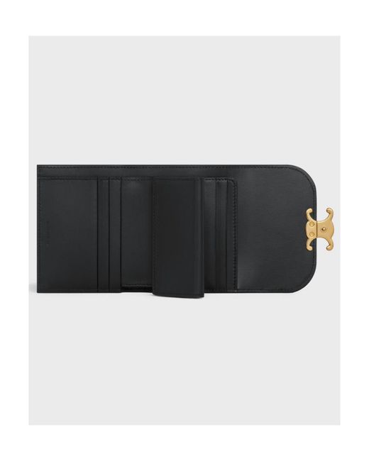 Céline Black Small Flap Wallet Triomphe