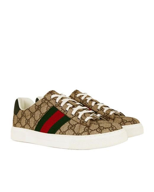 Gucci Brown Logo Sneakers for men