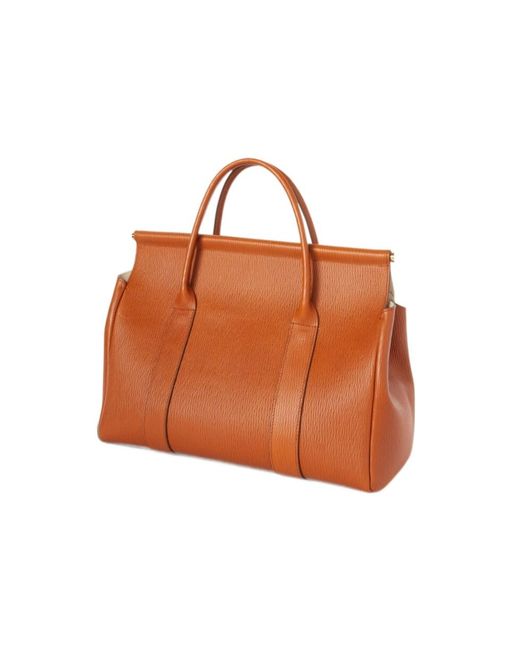 Loro Piana Orange Double Handle Shoulder Bag