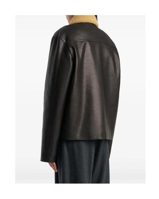 Khaite Black Long-Sleeve Leather Jacket