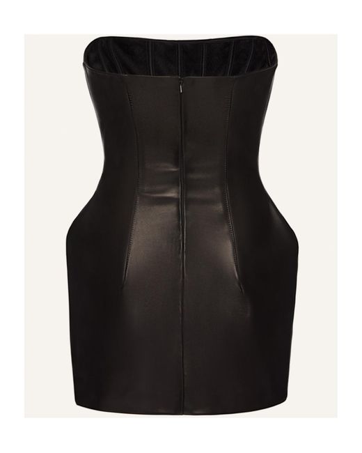 Magda Butrym Black Off-Shoulder Corset-Style Mini Dress