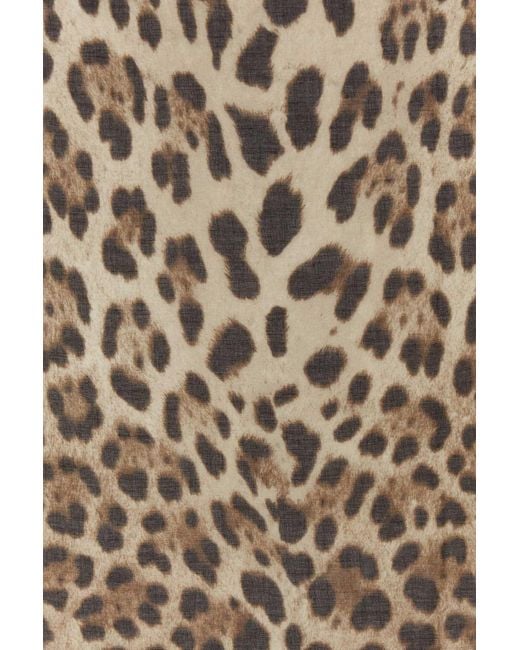 Dolce & Gabbana Multicolor Leopard-Print Frayed Edge Scarf