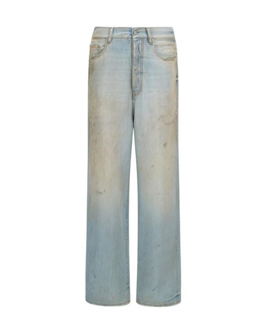 Amiri Gray Vintage-Effect Wide-Leg Jeans for men