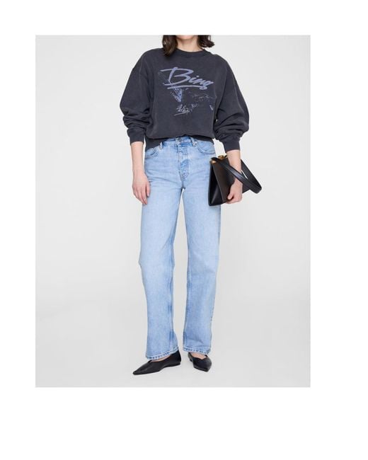 Anine Bing Blue Spencer Eagle Printed Sweatshirt