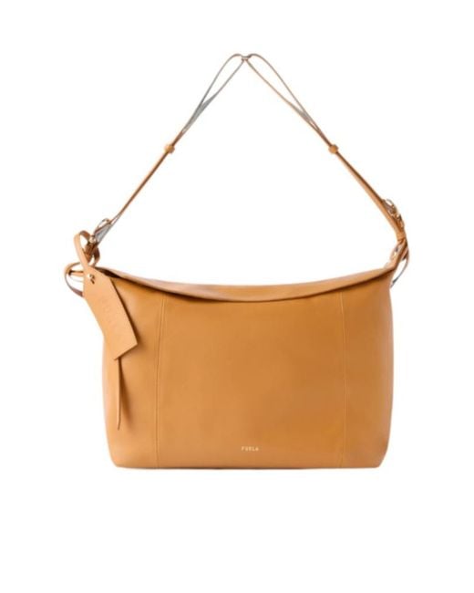 Furla White Large Leather Shoulder Bag