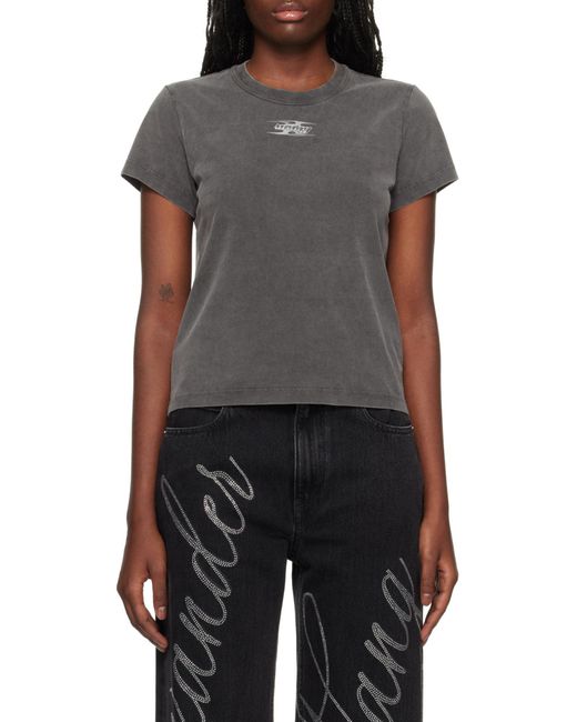 Alexander Wang Gray T By Blade Logo-Embossed T-Shirt