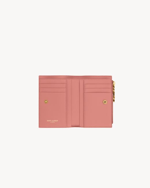 Saint Laurent Pink Bijou Leather Wallet