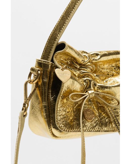 Acne Metallic Drawstring Tote Bag