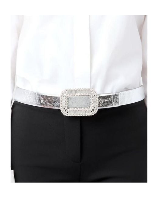 Roger Vivier White Pilgrim Belt