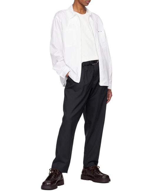 Marni Blue Straight-Leg Cropped Trousers for men