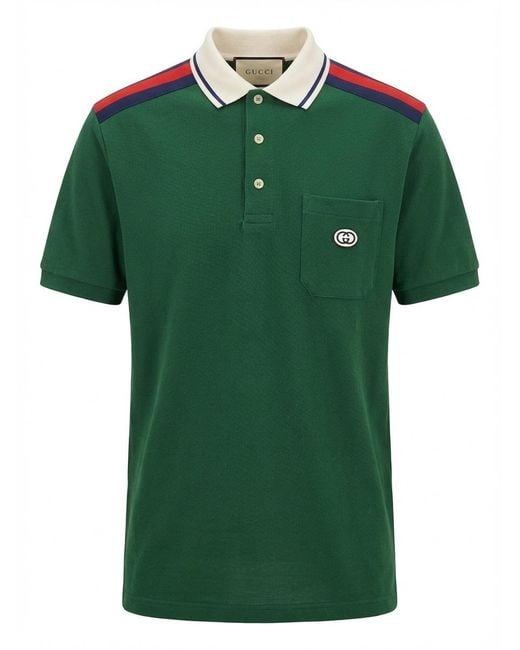Gucci Green Grg Logo Polo Shirt for men