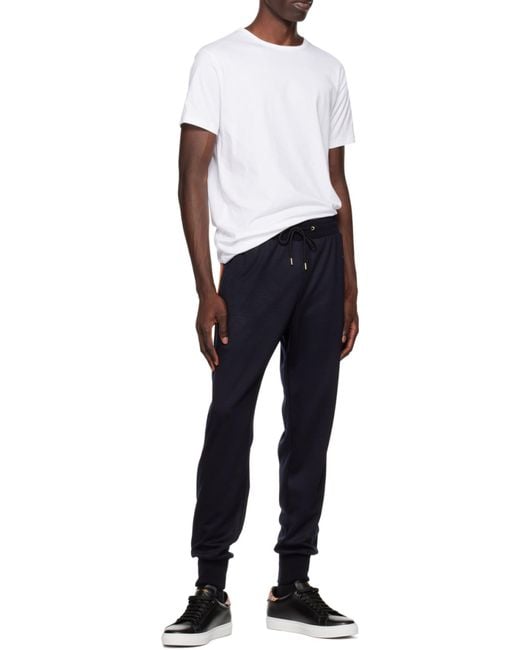 Paul Smith Blue Stripe Detailed Drawstring Jogging Pants for men