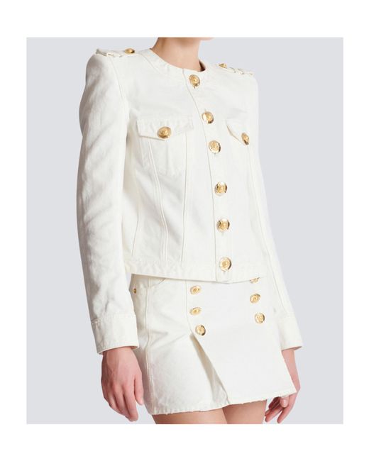 Balmain White Denim Jacket