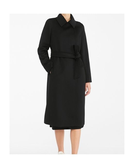 Max Mara Black Studio Bcollag Belted Long-Sleeved Coat