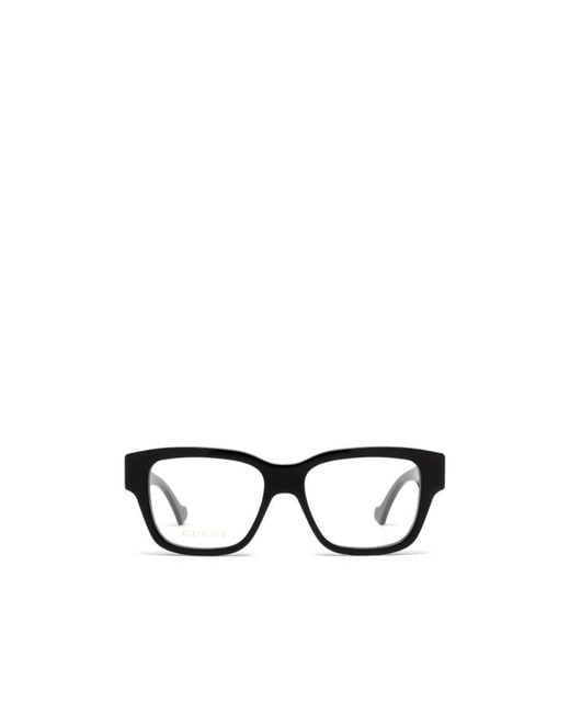 Gucci White Eyewear Rectangle Frame Glasses for men
