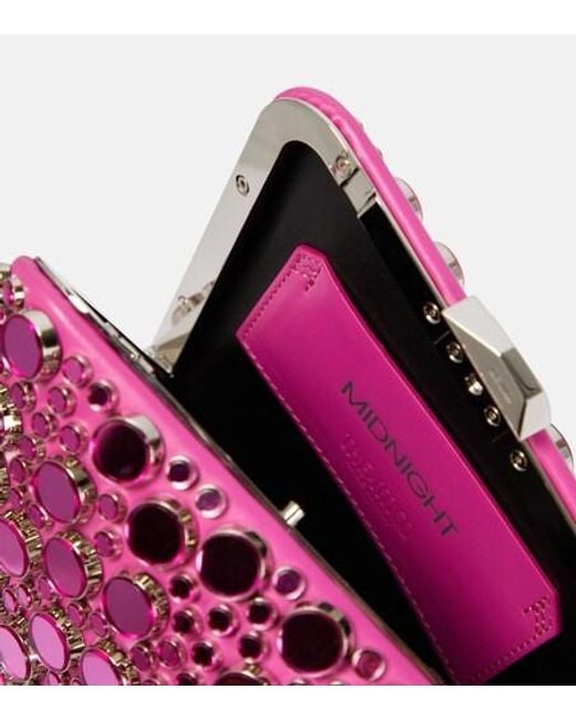 The Attico Pink Midnight Studded Leather Clutch