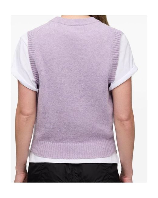 Ganni Purple Vest With Forest Teddy