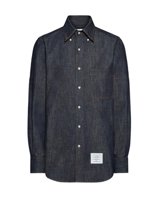 Thom Browne Blue Denim Shirt for men