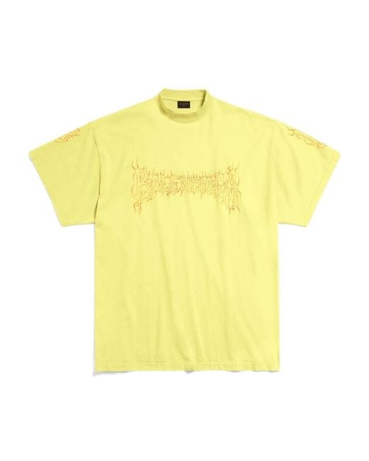 Balenciaga Oversized Darkwave T-Shirt in Yellow for Men | Lyst